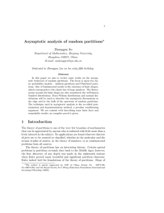 Asymptotic analysis of random partitions Zhonggen Su