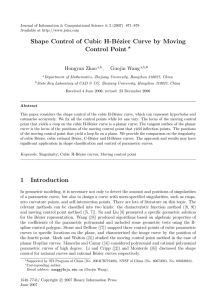 Journal of Information &amp; Computational Science 4: 2 (2007) 871–878