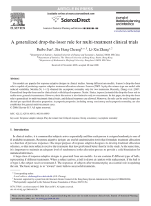 A generalized drop-the-loser rule for multi-treatment clinical trials ARTICLE IN PRESS