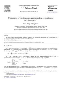 Uniqueness of simultaneous approximations in continuous function spaces Lihui Peng Li