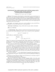 CONSTRAINT QUALIFICATIONS FOR CONVEX INEQUALITY SYSTEMS WITH APPLICATIONS IN CONSTRAINED OPTIMIZATION