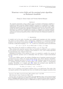 Monotone vector ﬁelds and the proximal point algorithm on Hadamard manifolds