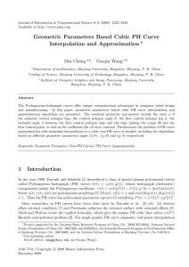 Journal of Information &amp; Computational Science 6: 6 (2009) 2423–2432