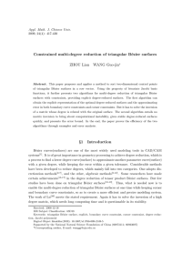 Constrained multi-degree reduction of triangular B´ ezier surfaces ZHOU Lian WANG Guo-jin