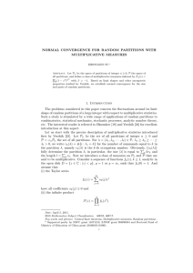 NORMAL CONVERGENCE FOR RANDOM PARTITIONS WITH MULTIPLICATIVE MEASURES