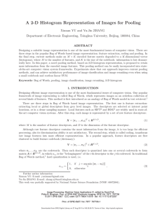 A 2-D Histogram Representation of Images for Pooling