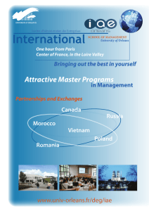International Attractive Master Programs www.univ-orleans.fr/deg/iae Bringing out the best in yourself