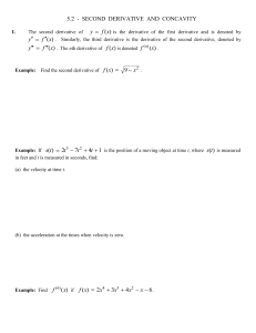 5.2  -  SECOND  DERIVATIVE  AND ... ) x f