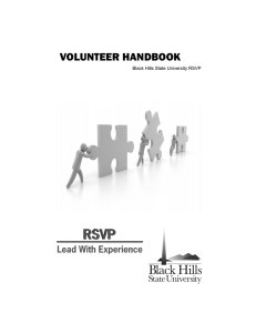 VOLUNTEER HANDBOOK Black Hills State University RSVP