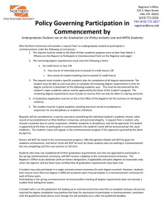 Policy Governing Participation in Commencement by
