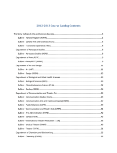 2012-2013 Course Catalog Contents