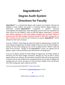 DegreeWorks™ Degree Audit System Directions for Faculty