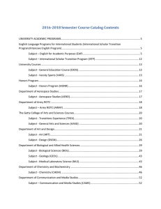 2016-2018 Semester Course Catalog Contents