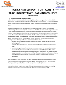 POLICY AND SUPPORT FOR FACULTY TEACHING DISTANCE LEARNING COURSES