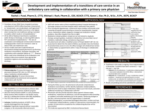 Development and implementation of a transitions of care service in... ambulatory care setting in collaboration with a primary care physician