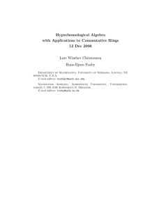 Hyperhomological Algebra with Applications to Commutative Rings 12 Dec 2006 Lars Winther Christensen