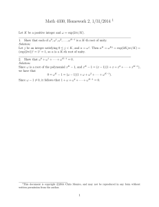 Math 4330, Homework 2, 1/31/2014