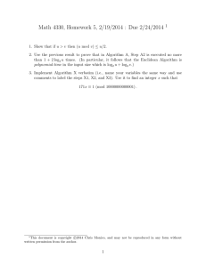 Math 4330, Homework 5, 2/19/2014 : Due 2/24/2014