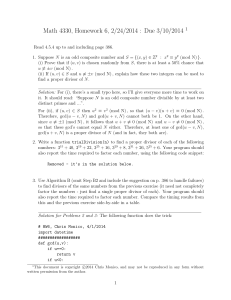 Math 4330, Homework 6, 2/24/2014 : Due 3/10/2014
