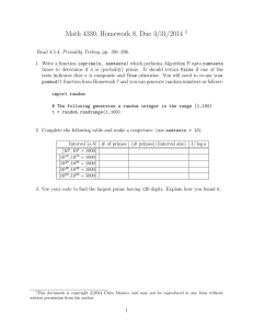 Math 4330, Homework 8, Due 3/31/2014