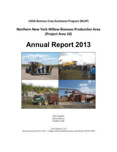Annual Report 2013 Northern New York Willow Biomass Production Area