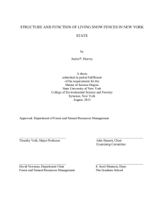 STRUCTURE AND FUNCTION OF LIVING SNOW FENCES IN NEW YORK STATE