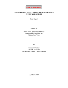 CLIMATOLOGIC ANALYSIS FOR SNOW MITIGATION IN NEW YORK STATE