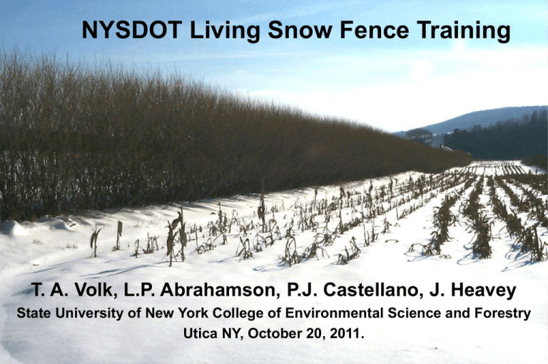 NYSDOT Living Snow Fence Training