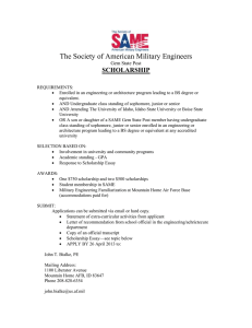 The Society of American Military Engineers SCHOLARSHIP  Gem State Post
