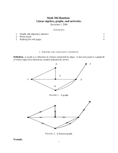 Math 304 Handout: Linear algebra, graphs, and networks.
