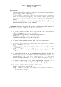 Algebra Qualifying Examination January 7, 2008 Instructions: