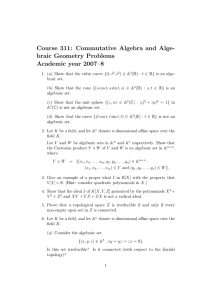 Course 311: Commutative Algebra and Alge- braic Geometry Problems Academic year 2007–8