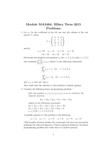 Module MA3484: Hilary Term 2015 Problems