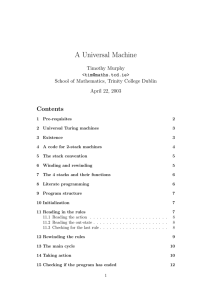 A Universal Machine Contents Timothy Murphy &lt;&gt;