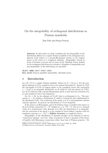 On the integrability of orthogonal distributions in Poisson manifolds