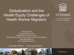 Globalization and the Health Equity Challenges of Health Worker Migration