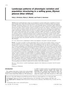 Landscape patterns of phenotypic variation and Elymus glaucus