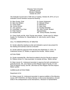 Arkansas Tech University Graduate Council Minutes of Meeting October 26, 2010