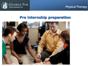 Pre internship preparation Physical Therapy