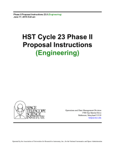 HST Cycle 23 Phase II Proposal Instructions (Engineering) Operations and Data Management Division