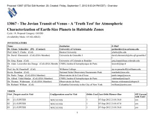 13067 - The Jovian Transit of Venus - A 'Truth... Characterization of Earth-Size Planets in Habitable Zones
