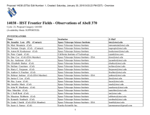 14038 - HST Frontier Fields - Observations of Abell 370