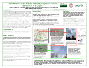 Characterization of the Ambient Air Quality in Syracuse, NY and