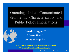 Onondaga Lake’s Contaminated Sediments: Characterization and Public Policy Implications