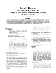Faculty By-laws State University of New York (AMENDMENT HISTORY)