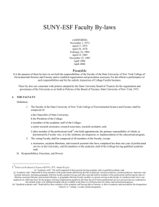 SUNY-ESF Faculty By-laws