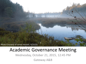 Academic Governance Meeting Wednesday, October 21, 2015, 12:45 PM Gateway A&amp;B