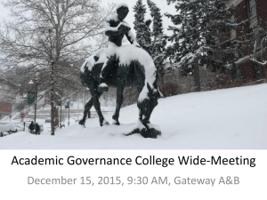 Academic Governance College Wide-Meeting December 15, 2015, 9:30 AM, Gateway A&amp;B
