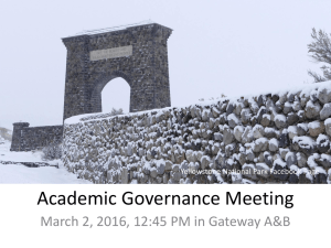 Academic Governance Meeting March 2, 2016, 12:45 PM in Gateway A&amp;B