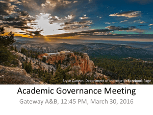 Academic Governance Meeting Gateway A&amp;B, 12:45 PM, March 30, 2016